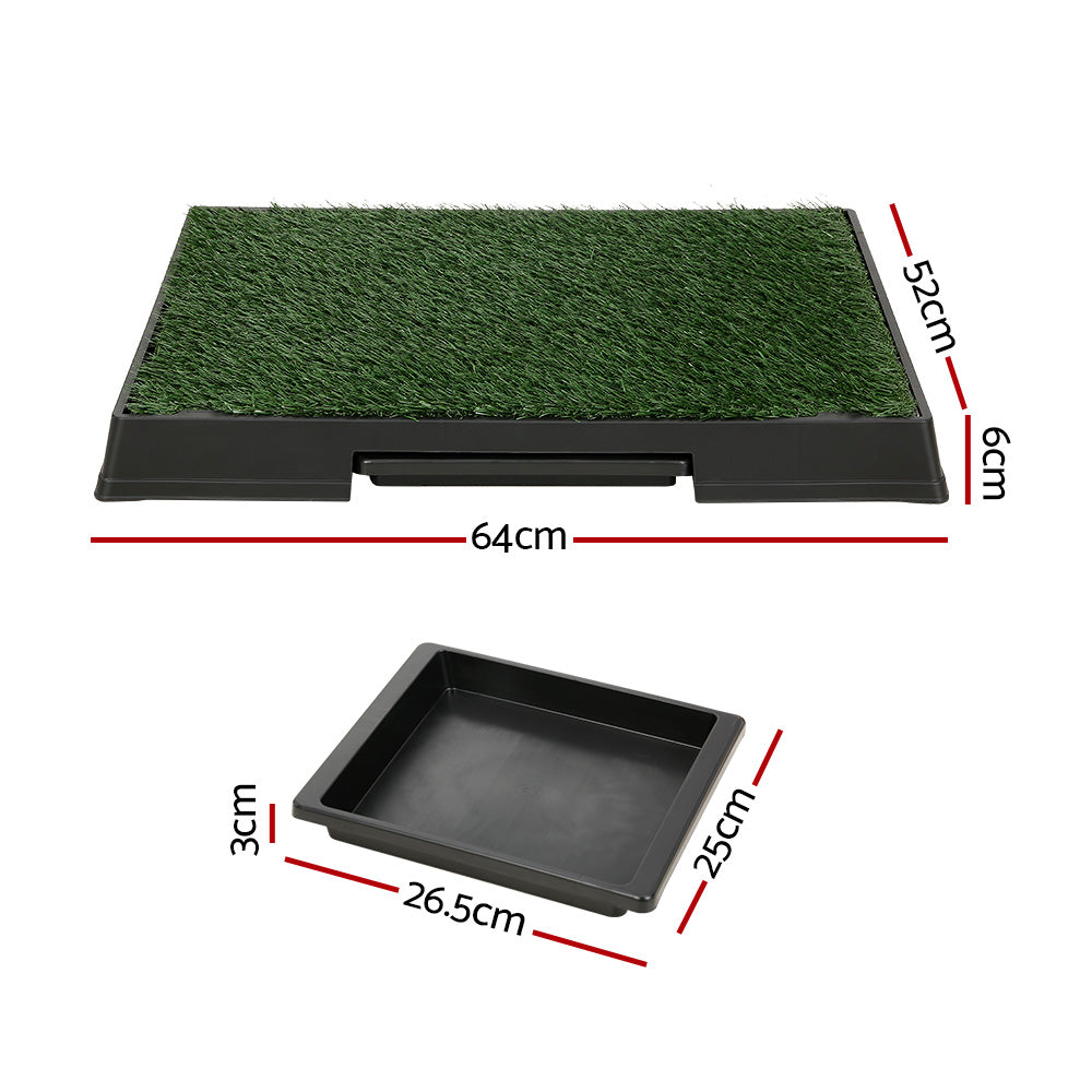 Large Dog Potty Training Tray with 2 Grass Mats – Portable