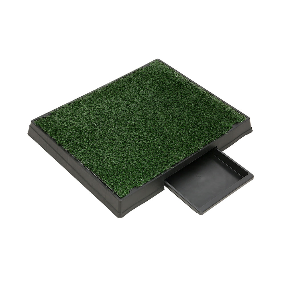 Large Dog Potty Training Tray with 2 Grass Mats – Portable
