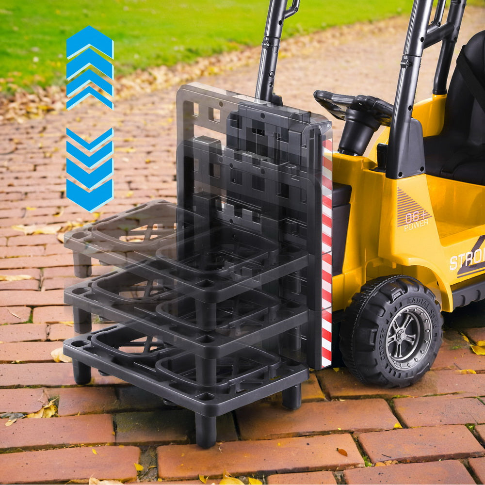 Kids Electric Ride On Forklift Loader – 12V Yellow with Remote