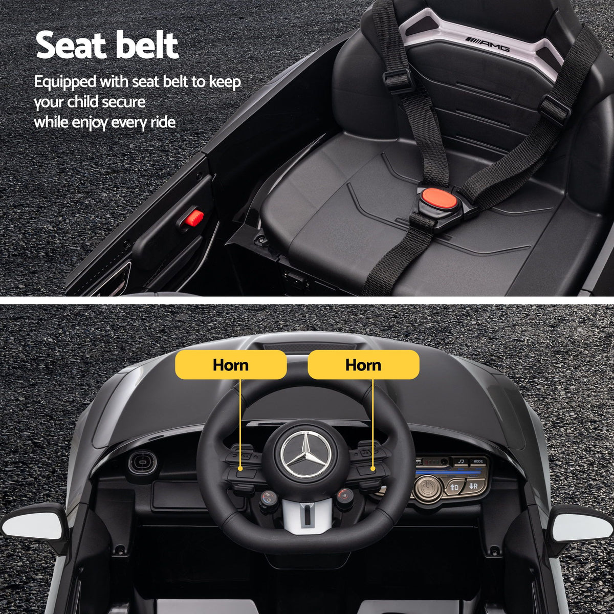 Kids Electric Ride On Car – Mercedes-Benz AMG C63 12V, Black
