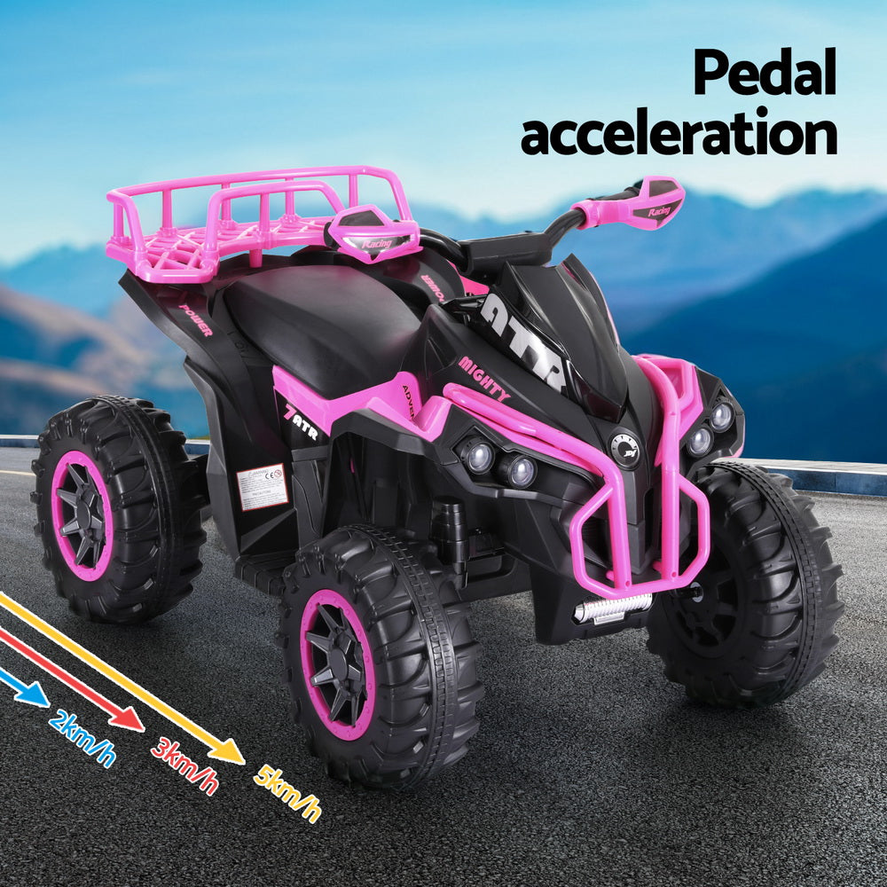 THE CHERRY - Kids Ride On Car ATV Quad Motorbike Storage Rack Electric Toys 12V Pink