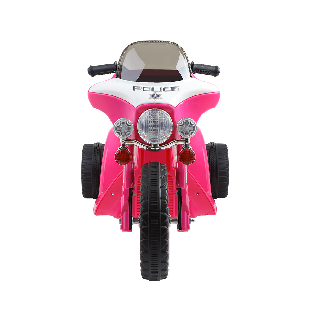 Kids Electric Ride On Patrol Police Car Harley-Inspired 6V Pink