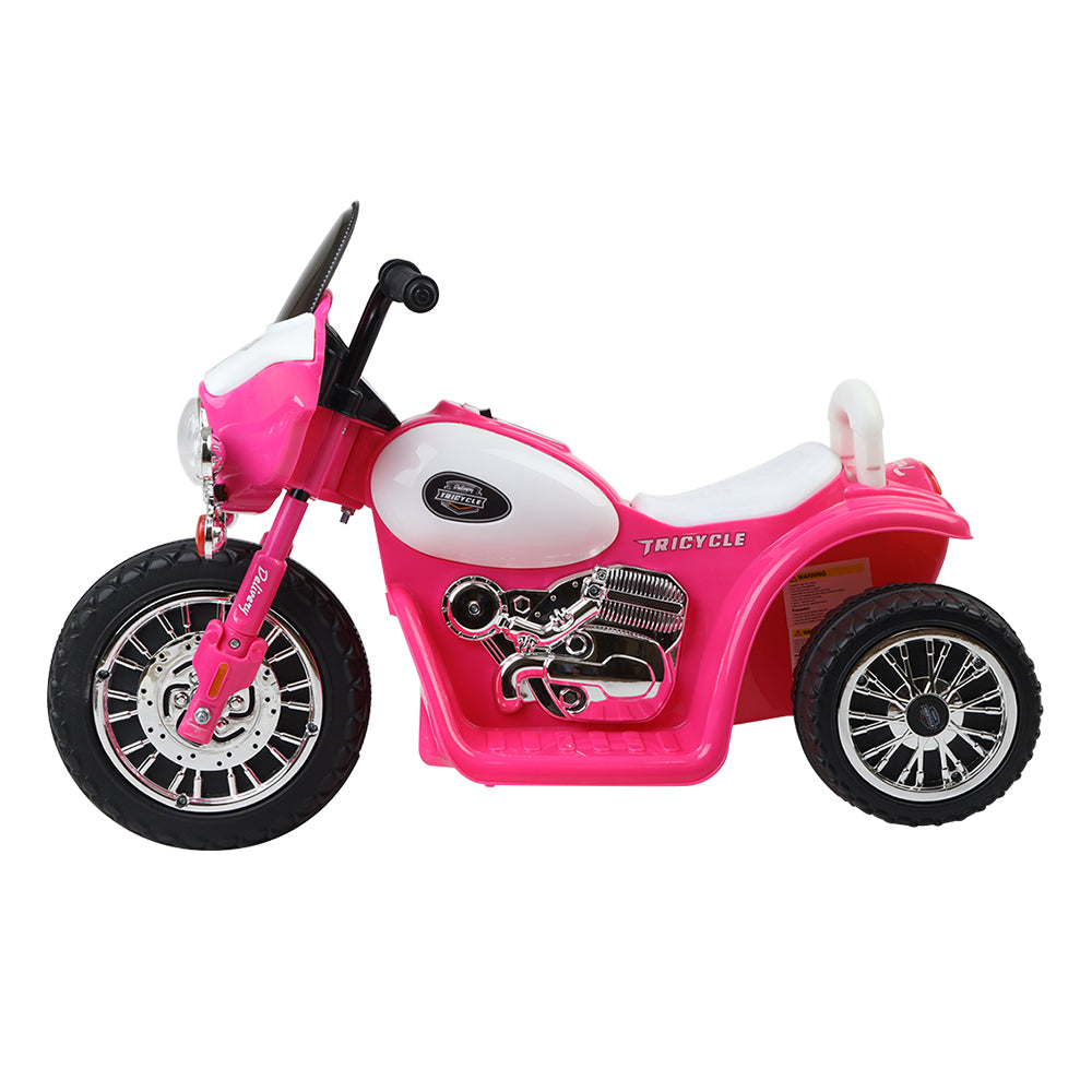 Kids Electric Ride On Patrol Police Car Harley-Inspired 6V Pink