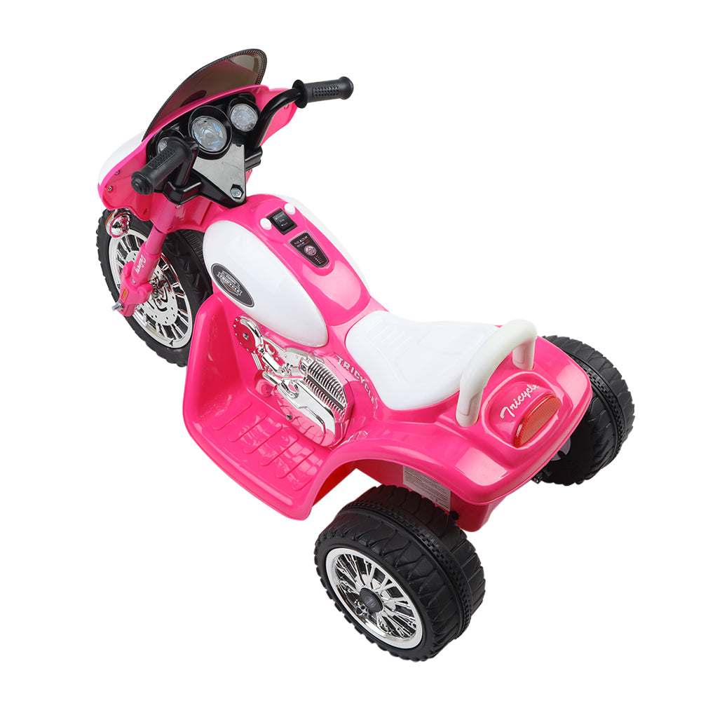 Kids Electric Ride On Patrol Police Car Harley-Inspired 6V Pink