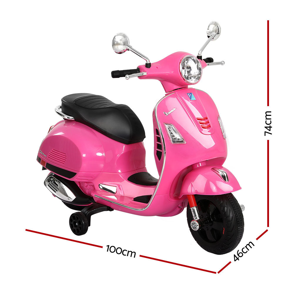 Kids Electric Ride On Car Motorcycle Motorbike Vespa Licensed GTS Pink