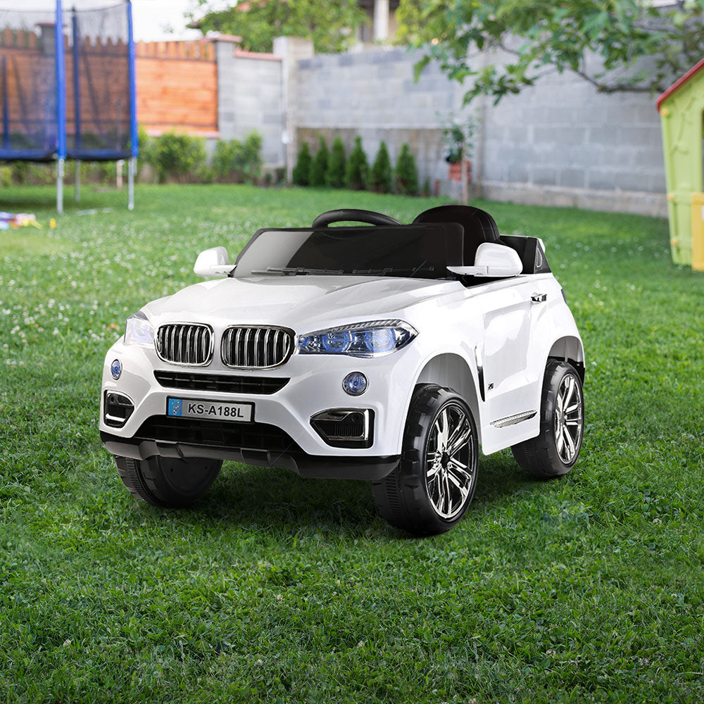 Kids Electric Ride On Car SUV BMW-Inspired X5 Toy Cars Remote 6V White