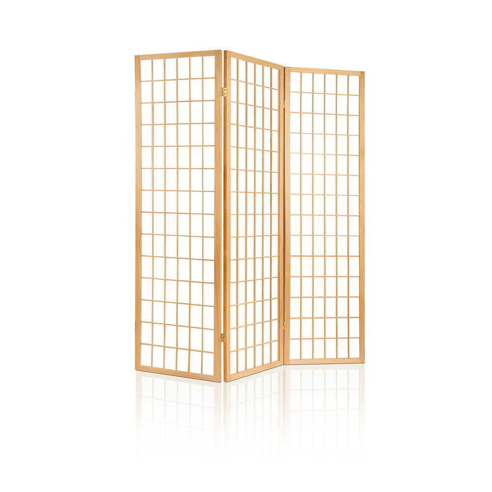 3  Panel Room Divider Screen 131x179cm Natural