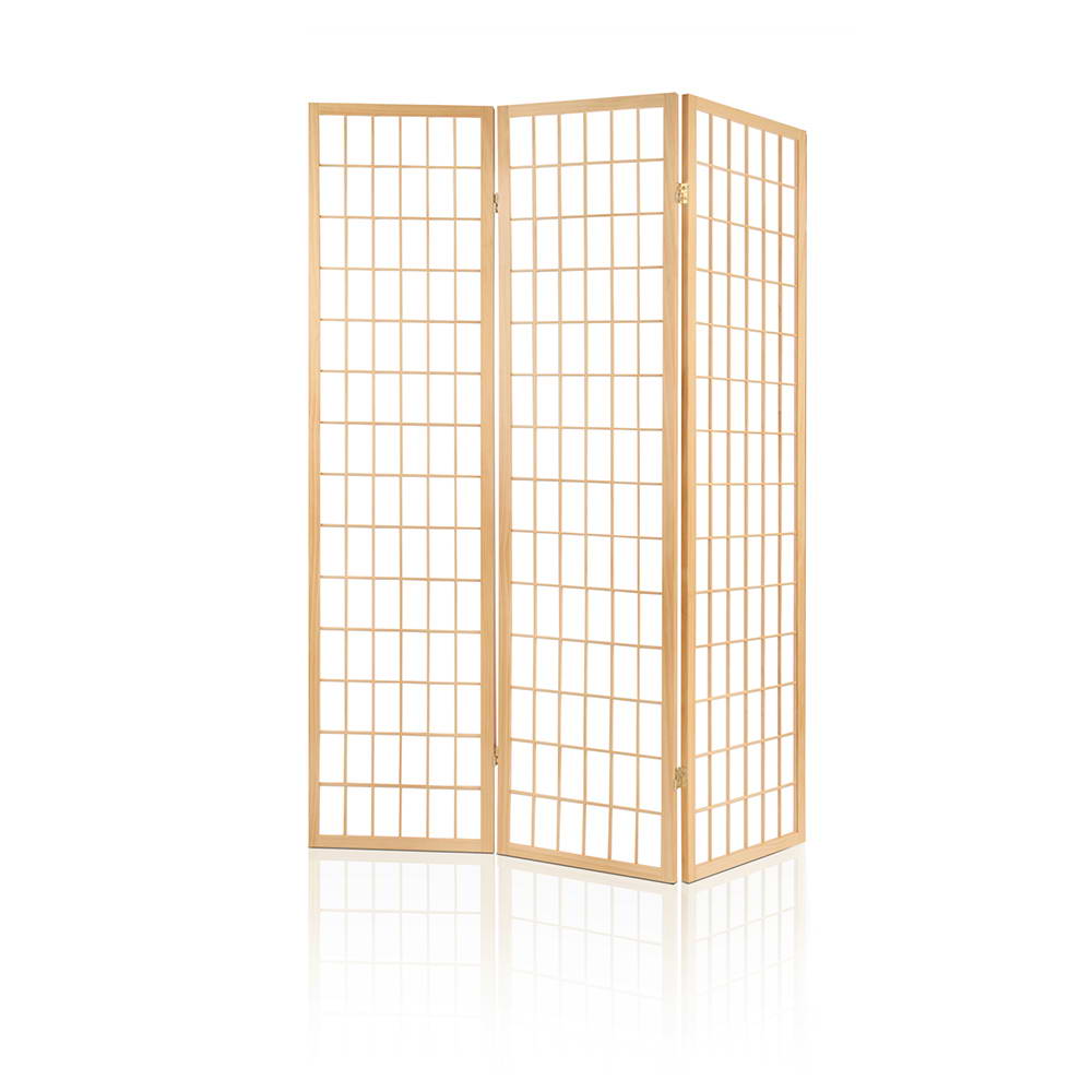 3  Panel Room Divider Screen 131x179cm Natural