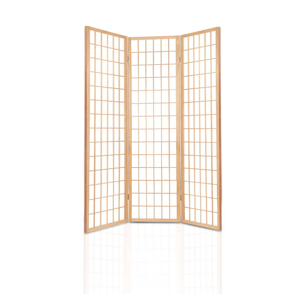 3  Panel Room Divider Screen 131x179cm Natural