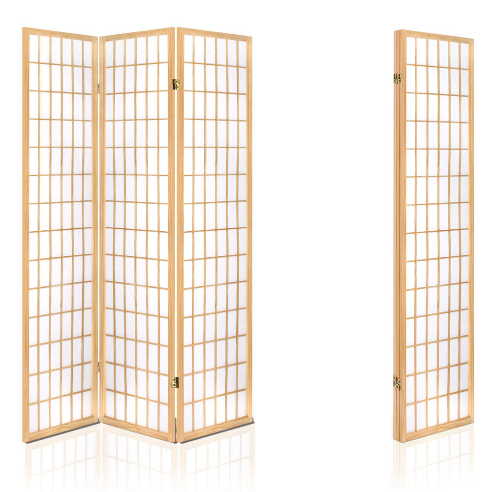 3  Panel Room Divider Screen 131x179cm Natural