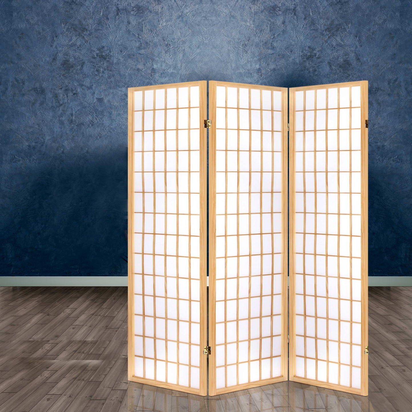 3  Panel Room Divider Screen 131x179cm Natural