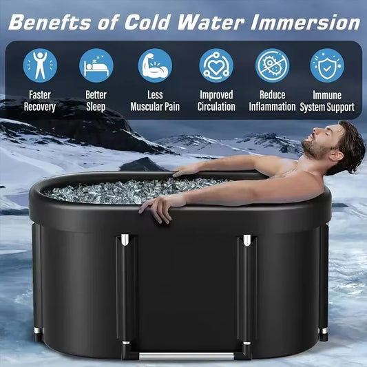 Foldable Ice Bath Tub for Athletes Multiple Layered Portable Outdoor Cold Plunge Tub for Recovery,Cold Plunge for Family