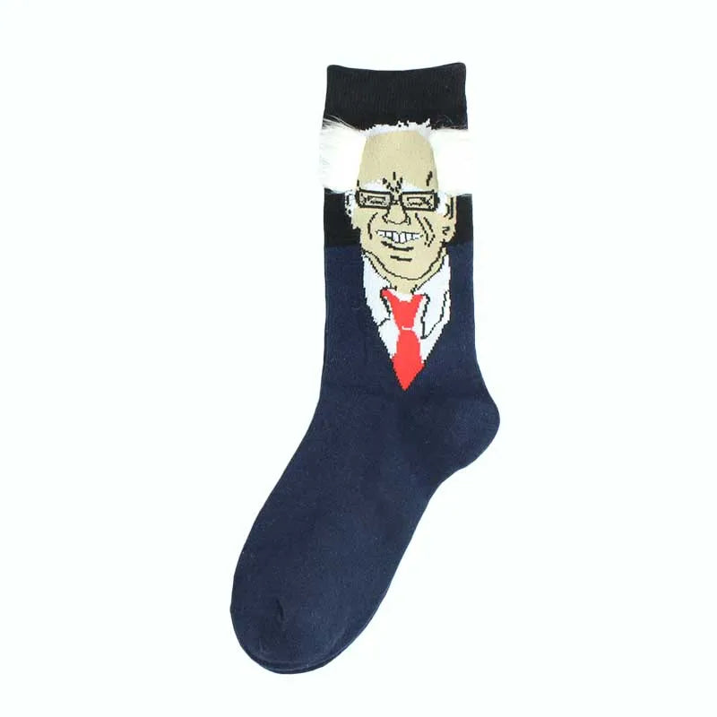 2024 President Donald Trump Spoof Funny Socks Men Women Character Abstract 3D Fake Hair Trump Crew Sokken Homme