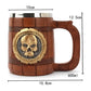 Viking Wood Style Beer Mug Simulation Wooden Barrel Beer Cup Double Wall Drinking Mug Metal Insulated 1PCS Bar Drinking