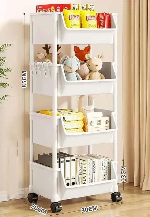 Trolley Bookshelf Kitchen Storage Rack Kitchen Corner Narrow Slit Storage Cabinet Bathroom Living Room Home Organiser Key hanger