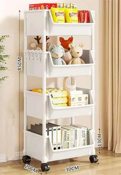 Trolley Bookshelf Kitchen Storage Rack Kitchen Corner Narrow Slit Storage Cabinet Bathroom Living Room Home Organiser Key hanger