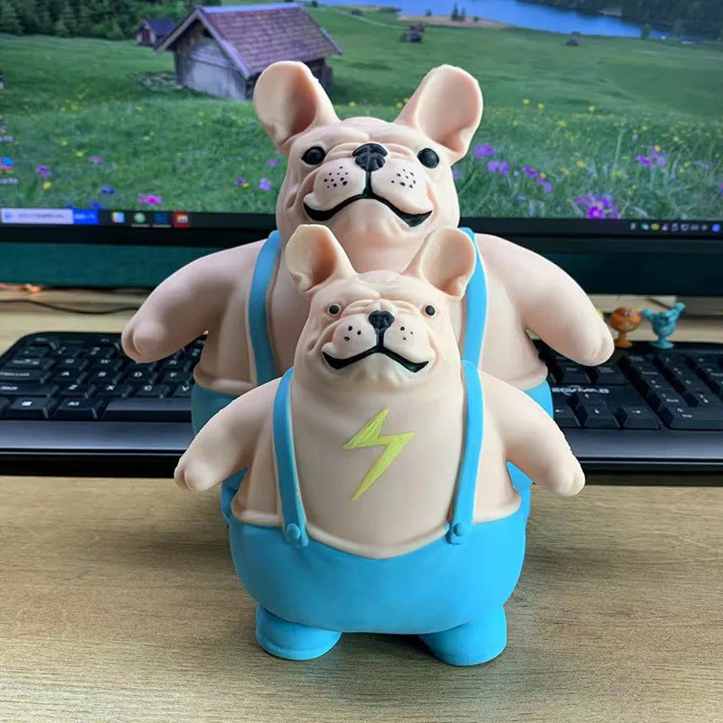 1 Pc Novel Lightning Dog Bulldog Shape Squeeze Ball Toy, Sensory Calm Anti-stress Toy, Anxiety Relief Ball For Girls Boy