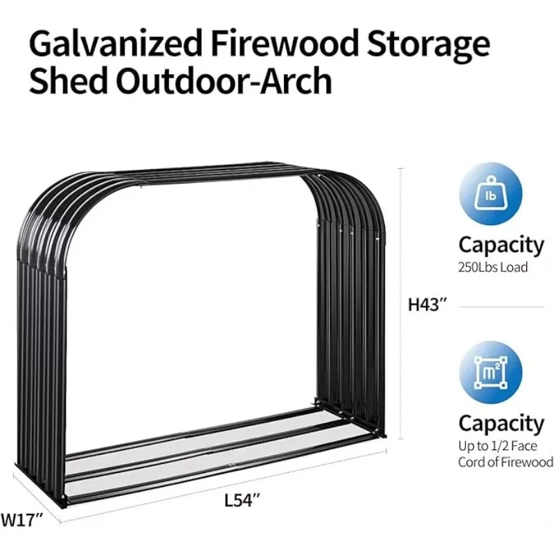 Newly Launched Heavy-Duty Metal Wood Storage Shed Indoor Outdoor Use Iron Rack for Logs Fireplace Fire Stacking Racks Shelves