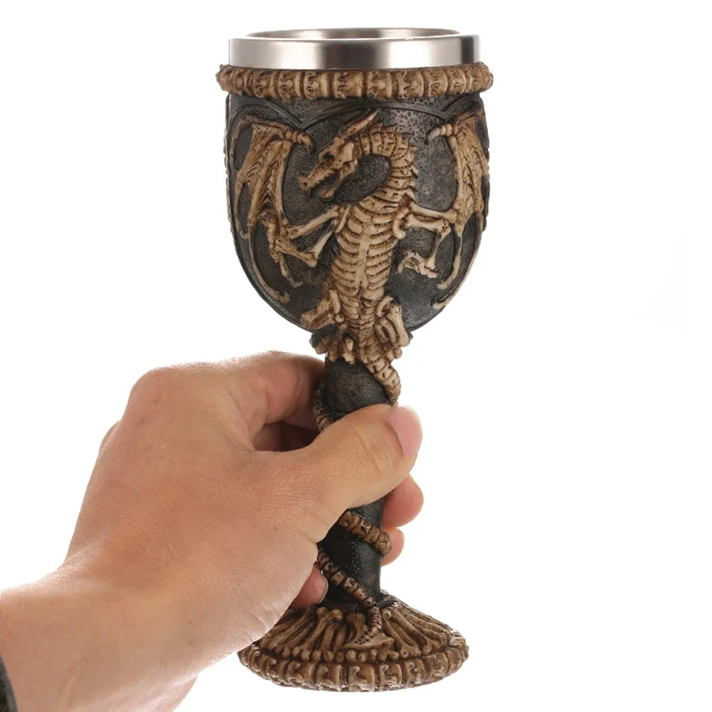 Viking Wood Style Beer Mug Simulation Wooden Barrel Beer Cup Double Wall Drinking Mug Metal Insulated 1PCS Bar Drinking