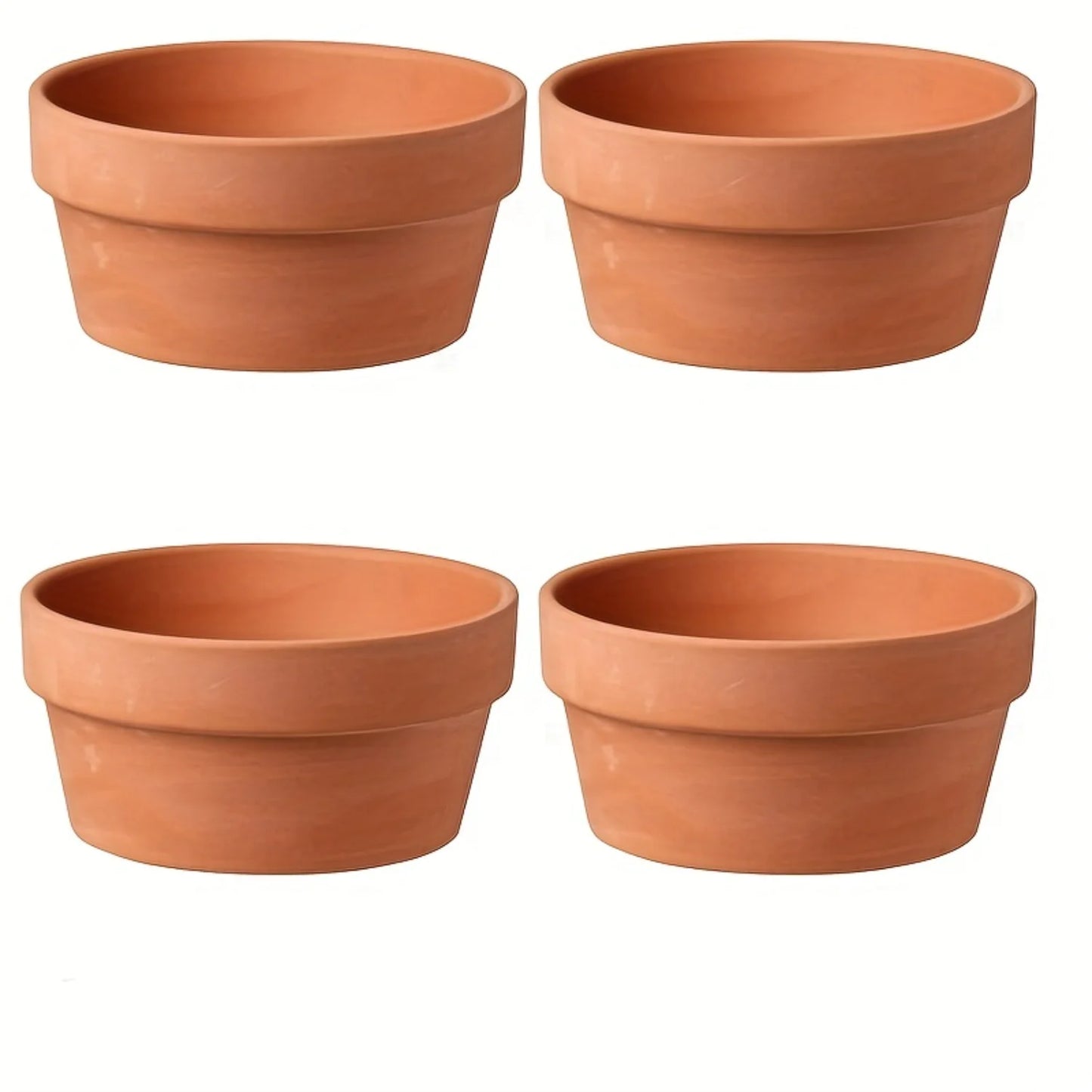 4pcs, Terracotta Flower Pots 4.5""x2.3"" - Clay Planter with Drainage Hole for Cactus and Succulents - Ideal for Plants