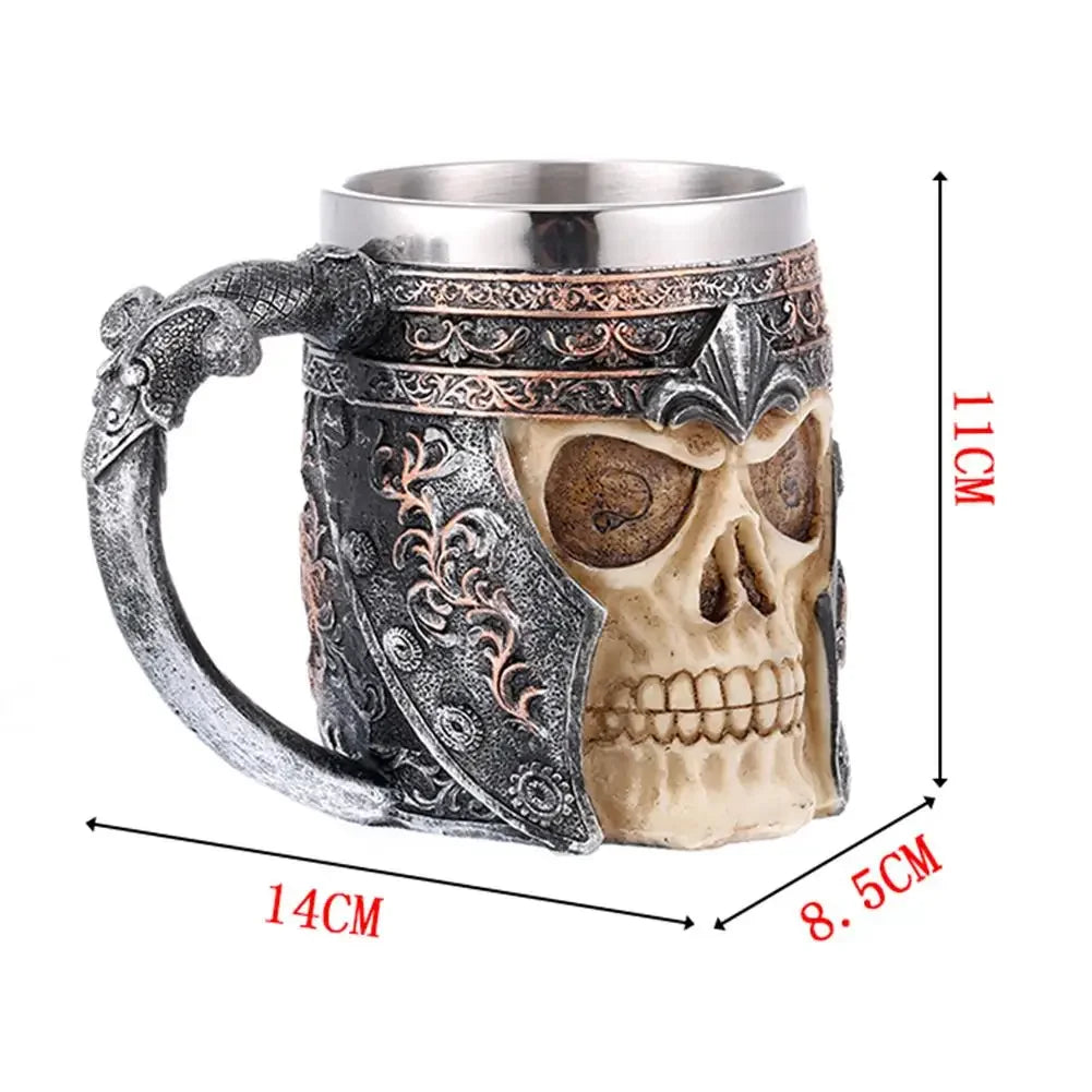 Viking Wood Style Beer Mug Simulation Wooden Barrel Beer Cup Double Wall Drinking Mug Metal Insulated 1PCS Bar Drinking