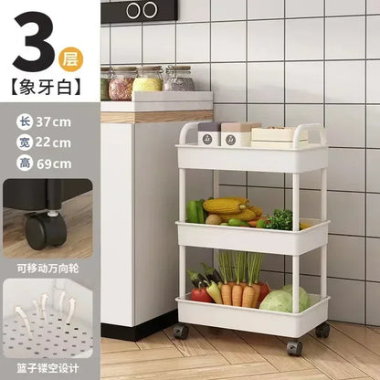 Multi-functional  shelf, kitchen, floor, bedroom, baby snack shelf, mobile bathroom shelf, bathroom  shelf, office Bathroom tray