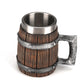 Hot-selling Wooden Barrel Beer mug , Large-capacity  Coffee mug Water bottle ,Handmade Oak with stainless steel