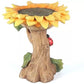 Beautiful Sunflower Bird Baths for Outdoors, 9.8" Resin Sunflower Birdbath, Weather Resistant Bird Bath Bowl Garden Statue