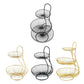 2/3-Tier Decorative Fruit Basket Vegetable Bread Holder  Organizer Wicker basket Foldable crate Picknick basket