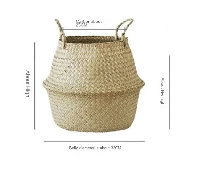 Wicker  Basket Flower Baskets Laundry  Decorative Basket Rattan Flower Pot Garden Planters Household Organizer Foldable basket