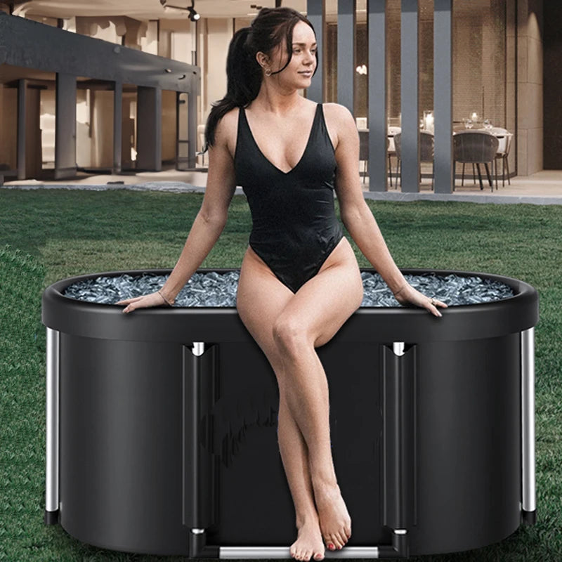 Foldable Ice Bath Tub for Athletes Multiple Layered Portable Outdoor Cold Plunge Tub for Recovery,Cold Plunge for Family