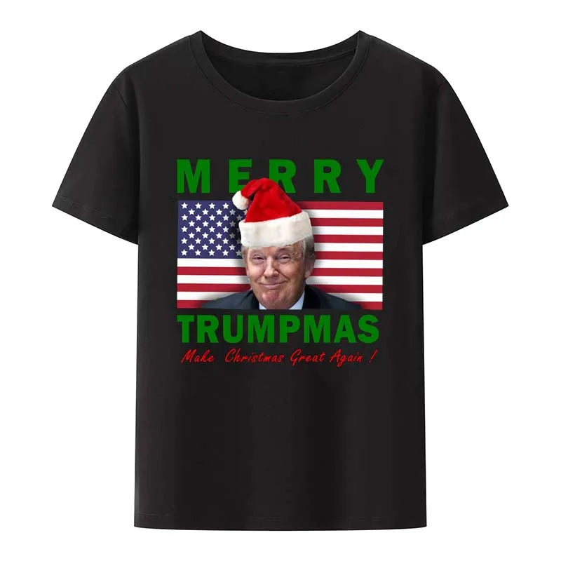 2025 Trump Fun Spoof Cotton Printed Short Sleeve High-quality Fashion Luxury Version Comfortable and Breathable
