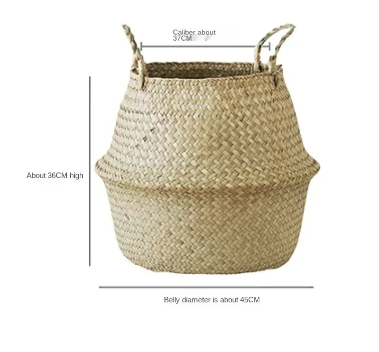 Wicker  Basket Flower Baskets Laundry  Decorative Basket Rattan Flower Pot Garden Planters Household Organizer Foldable basket