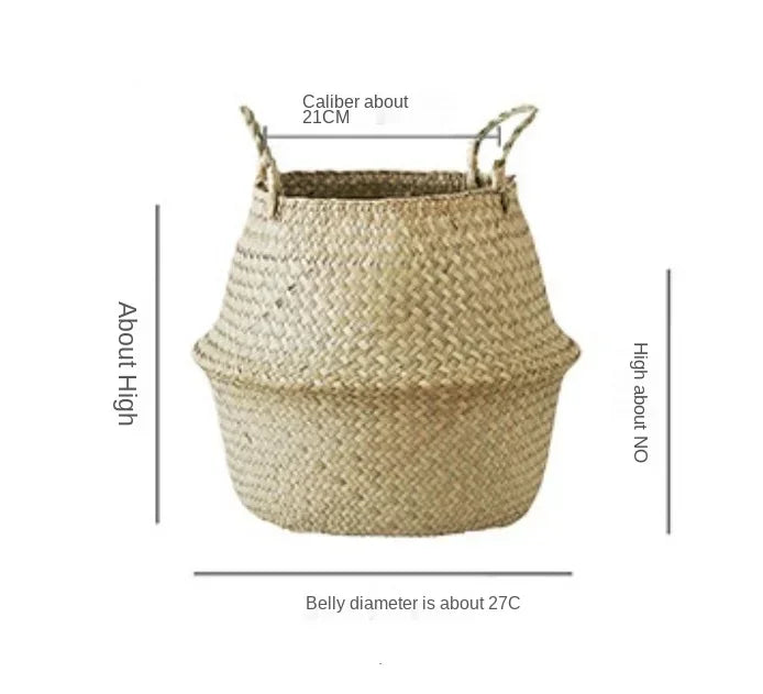 Wicker  Basket Flower Baskets Laundry  Decorative Basket Rattan Flower Pot Garden Planters Household Organizer Foldable basket