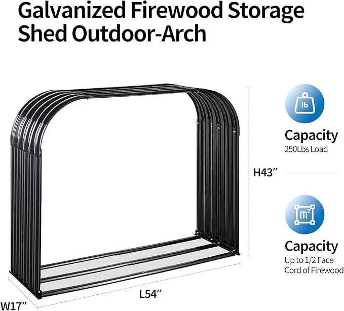 Newly Launched Heavy-Duty Metal Wood Storage Shed Indoor Outdoor Use Iron Rack for Logs Fireplace Fire Stacking Racks Shelves
