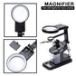 Desktop Welding Magnifier 10 LED Light 3X/4.5X/25X Magnifying Glass with Alligator Clip Loupe Third Hand Soldering Repair Tool