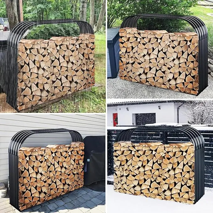 Newly Launched Heavy-Duty Metal Wood Storage Shed Indoor Outdoor Use Iron Rack for Logs Fireplace Fire Stacking Racks Shelves