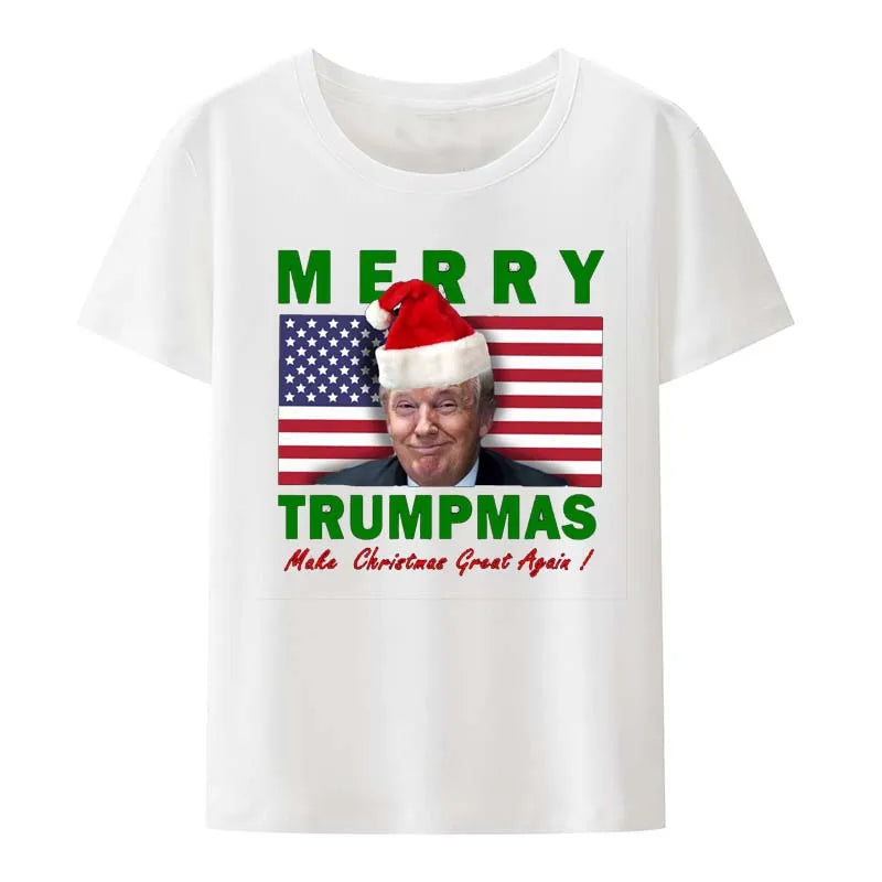 2025 Trump Fun Spoof Cotton Printed Short Sleeve High-quality Fashion Luxury Version Comfortable and Breathable