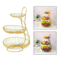 2/3-Tier Decorative Fruit Basket Vegetable Bread Holder  Organizer Wicker basket Foldable crate Picknick basket