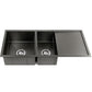 Kitchen Sink 100X45CM Stainless Steel Basin Double Bowl Black