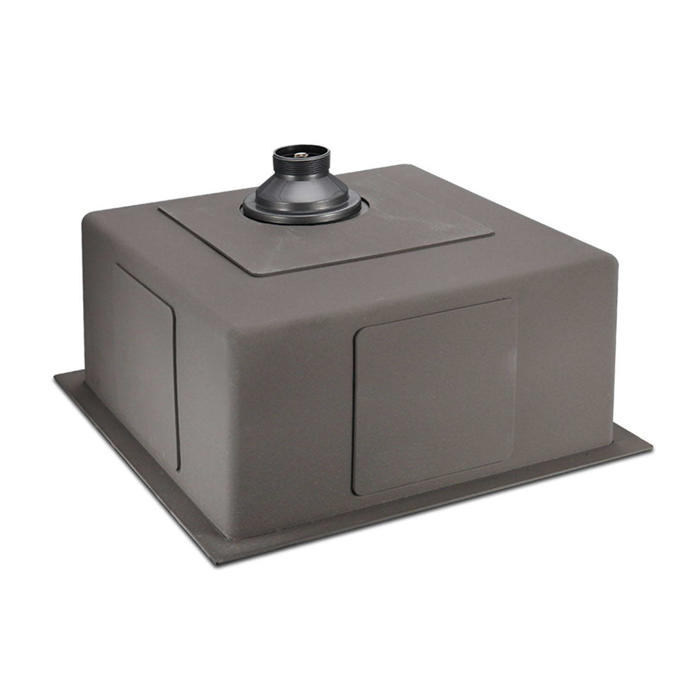 Kitchen Sink 44X44CM Stainless Steel Basin Single Bowl Black