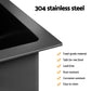Stainless Steel Sink 70x45CM With Pull Out Mixer Tap Kitchen Basin Single Bowl Black