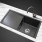 Kitchen Sink 75X45CM Stainless Steel Basin Single Bowl Black