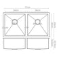 Kitchen Sink 77X45CM Stainless Steel Basin Double Bowl Black
