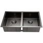 Kitchen Sink 77X45CM Stainless Steel Basin Double Bowl Black