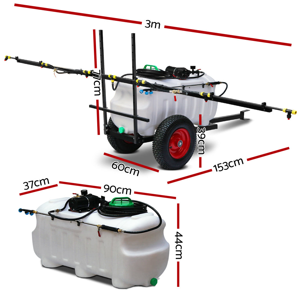 Weed Sprayer 100L Trailer 3M Boom Garden Spray