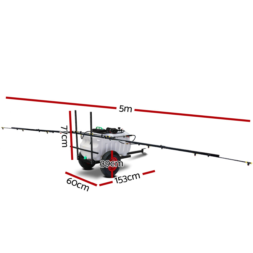 Weed Sprayer 100L Trailer 5M Boom Garden Spray