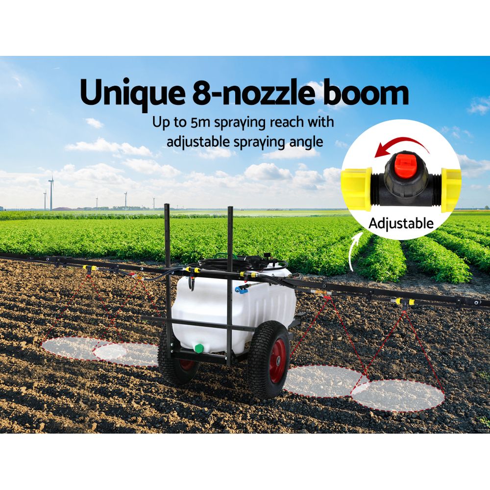 Weed Sprayer 100L Trailer 5M Boom Garden Spray