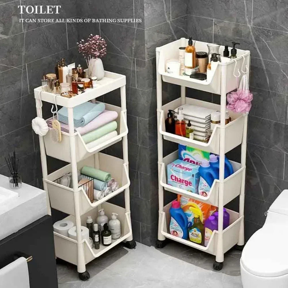 Trolley Bookshelf Kitchen Storage Rack Kitchen Corner Narrow Slit Storage Cabinet Bathroom Living Room Home Organiser Key hanger