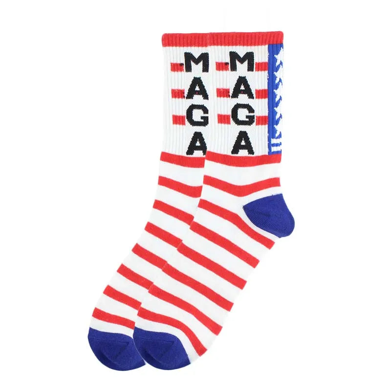 2024 President Donald Trump Spoof Funny Socks Men Women Character Abstract 3D Fake Hair Trump Crew Sokken Homme